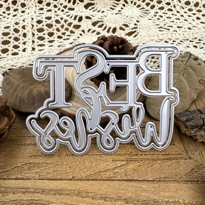 LZBRDY Best Wishes Words Embossing Metal Cutting Dies for Card Making & Scrapbooking, Birthday Thanksgiving Christmas Craft Die Cuts Stencil - Image 3
